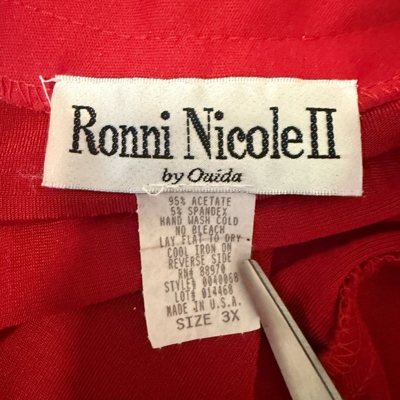 Vintage Ronni Nicole II Red Metallic Shimmer Jacket Blazer 3X Plus Made in USA - Picture 4 of 6